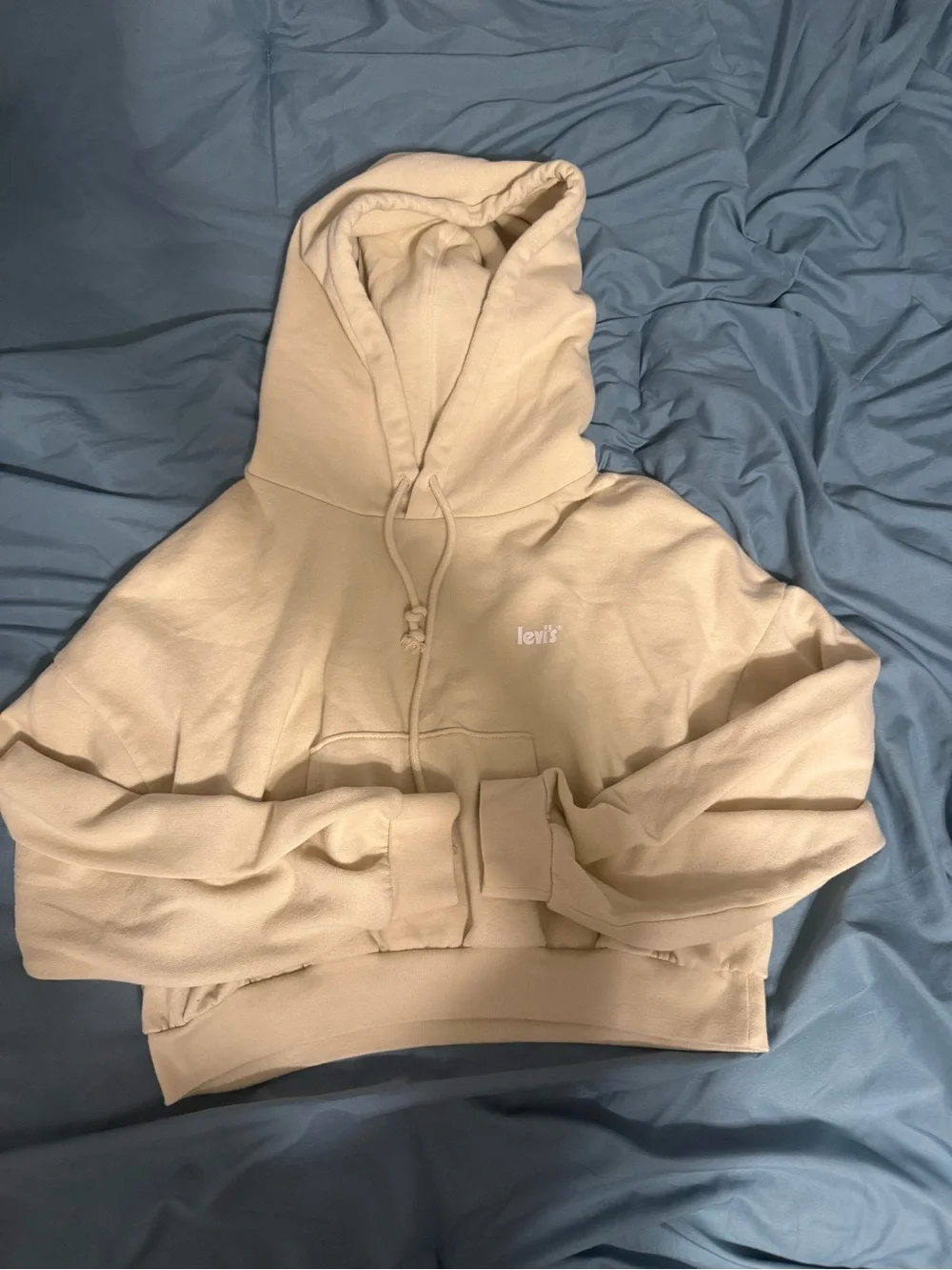Levi's Beige/Cream Cropped Hoodie
